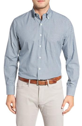 Men's Peter Millar Classic Fit Alligator Check Sport Shirt - Blue