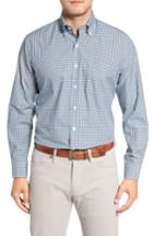 Men's Peter Millar Classic Fit Alligator Check Sport Shirt - Blue