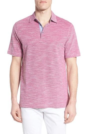 Men's Bugatchi Pique Polo, Size - Purple