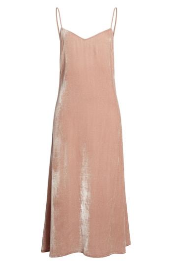 Women's Reformation Gaia Velvet Midi Slipdress - Pink