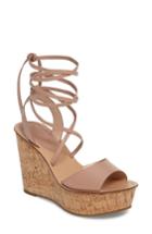 Women's Topshop Wraparound Platform Wedge Sandal .5us / 36eu - Beige