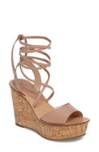 Women's Topshop Wraparound Platform Wedge Sandal .5us / 36eu - Beige