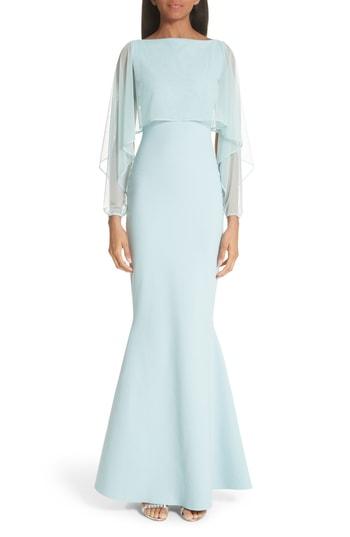 Women's Chiara Boni La Petite Robe Illusion Overlay Trumpet Gown - Blue