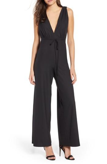 Women's 4si3nna Deep V Jumpsuit - Black