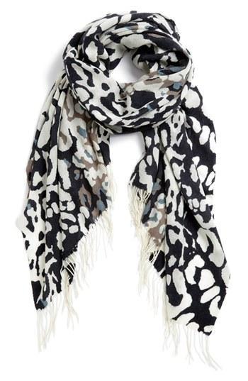 Nordstrom Wool & Cashmere Scarf Womens Black One Size