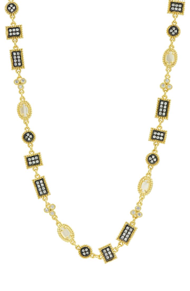 Women's Freida Rothman Imperial Pave Crystal & Mother Of Pearl Necklace