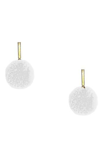 Women's Tuleste Velvet Pompom Stud Earrings