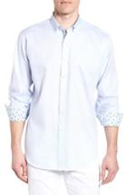 Men's Bugatchi Classic Fit Microcheck Sport Shirt - Blue