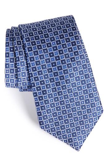 Men's Nordstrom Men's Shop Beacon Geometric Silk Tie, Size - Blue