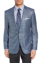 Men's Boss T-hanley Trim Fit Windowpane Wool Blend Sport Coat