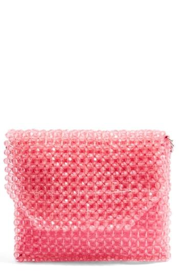 Topshop Zizi Beaded Shoulder Bag - Pink