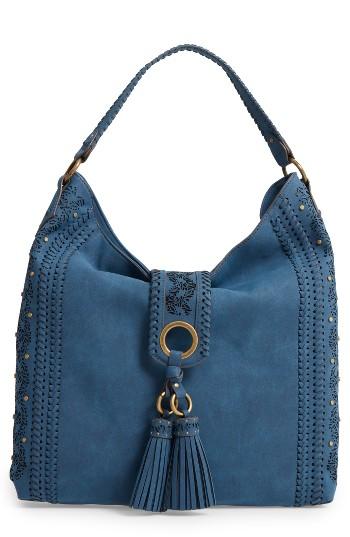 Elle & Jae Gypset Palomina Cutwork Faux Leather Hobo - Blue