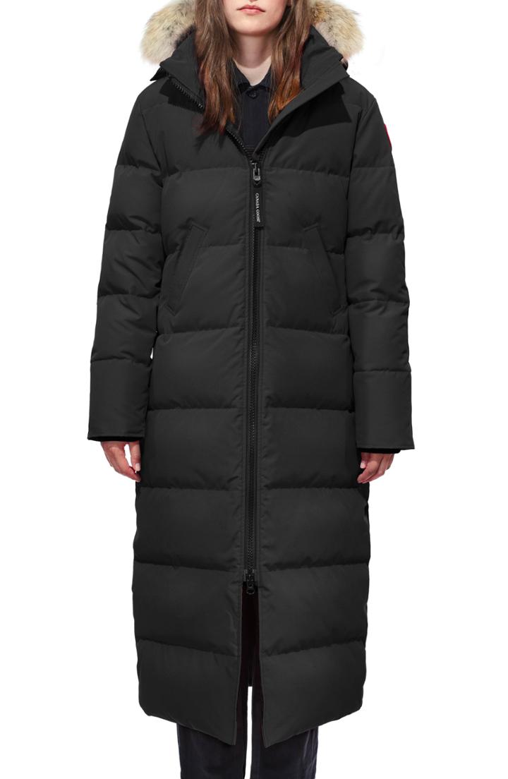 Women's Canada Goose 'mystique' Regular Fit Down Parka With Genuine Coyote Fur Trim (14-16) - Grey