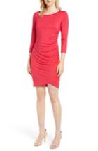 Women's Gibson X Living In Yellow Hannah Ruched Faux Wrap Dress - Red
