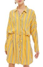 Women's Topshop Drawstring Stripe Shirtdress - Blue