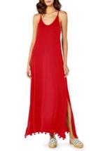 Women's Michael Stars Fringe Trim Maxi Dress - Red