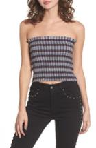 Women's Afrm Smocked Crop Top - Black