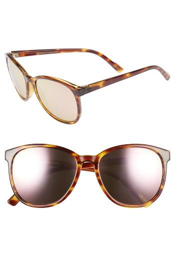 Women's D'blanc Afternoon Delight 56mm Gradient Lens Sunglasses - Tortoise/ Rose Flash Chrome