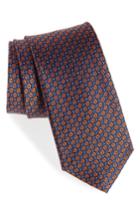 Men's Nordstrom Men's Shop Malone Neat Silk Tie, Size - Orange