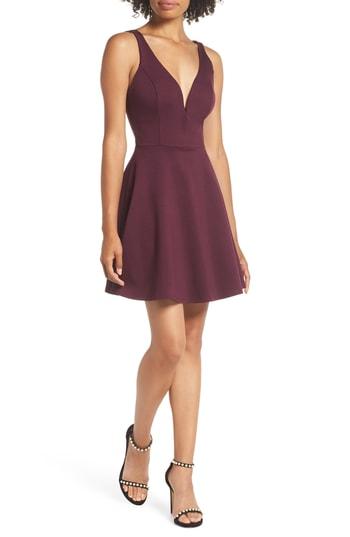 Women's Lulus Love Galore Skater Dress - Purple