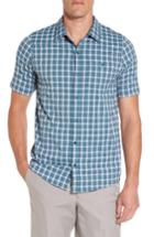 Men's Travis Mathew Vercruse Plaid Performance Sport Shirt - Blue