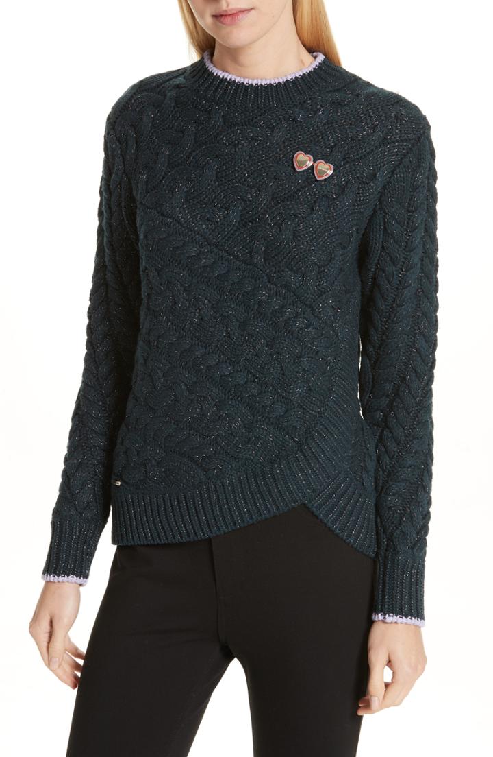 Women's Ted Baker London Colour By Numbers Charo Cable Knit Sweater