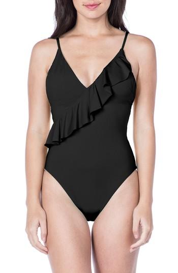 Women's Trina Turk Key Solids One-piece Swimsuit - Black