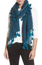 Women's Eileen Fisher Metallic Wool Wrap, Size - Blue