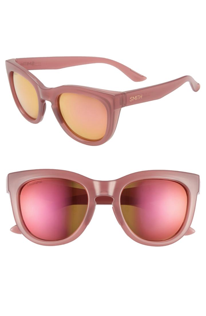Women's Smith 'sidney' 55mm Polarized Sunglasses - Coffee/ Rose Gold