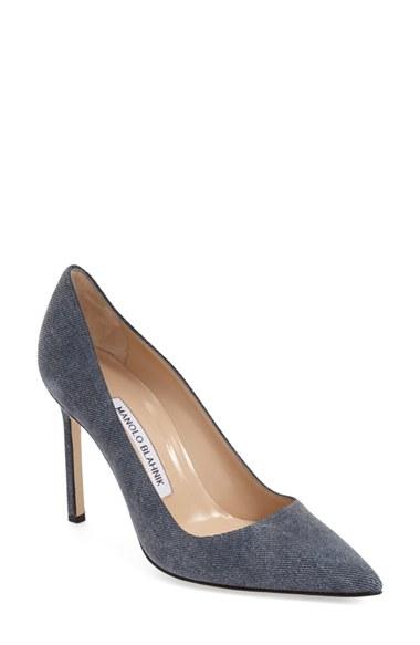 Women's Manolo Blahnik 'bb' Pointy Toe Pump Us / 37eu - Blue