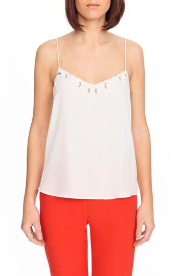 Women's Sezane Paloma Silk Camisole Us / 34 Fr - White