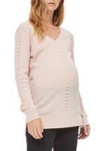 Women's Topshop Pointelle Maternity Sweater Us (fits Like 2-4) - Pink