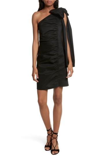 Women's Sea Bow One-shoulder Dress - Black