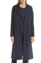 Women's Eileen Fisher Belted Stretch Organic Cotton Coat, Size - Blue