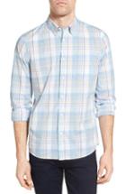 Men's Nordstrom Men's Shop Slim Fit Washed Plaid Sport Shirt - Ivory