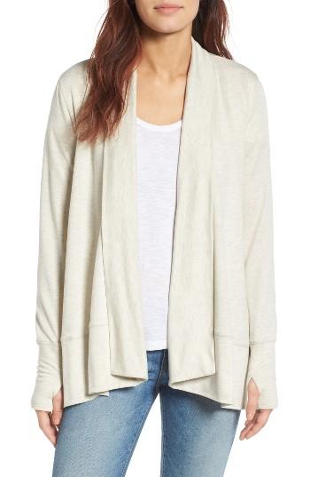 Women's Caslon Jersey Thumbhole Cardigan - Grey