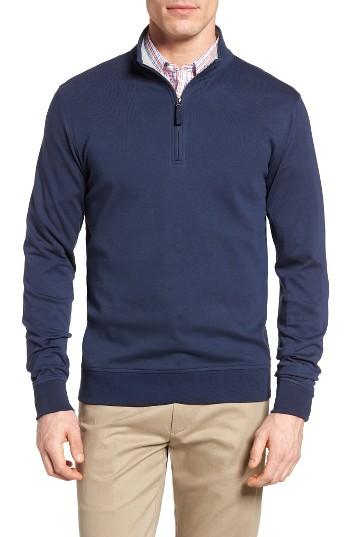 Men's Nordstrom Men's Shop Pima Cotton Quarter Zip Pullover - Blue