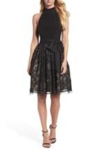 Women's Vince Camuto High Neck Jersey & Lace Party Dress