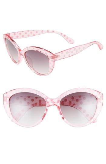 Women's Bp. 55mm Translucent Polka Dot Cat Eye Sunglasses - Pink/ Black