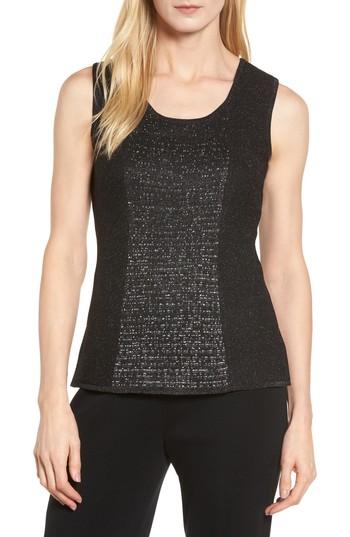 Women's Ming Wang Scoop Neck Metallic Knit Tank