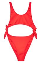 Women's Topshop Split Tie Swimsuit - Red