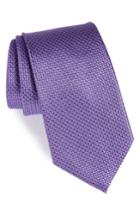 Men's Nordstrom Men's Shop Microgrid Silk Tie, Size X-long - Purple