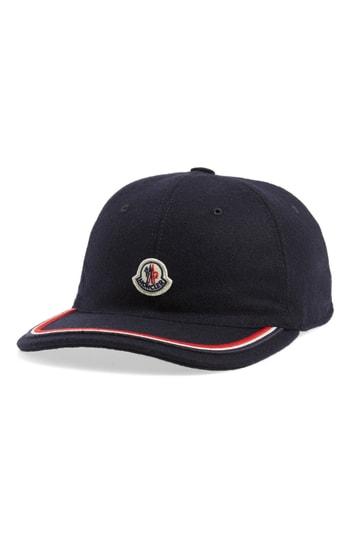 Men's Moncler Berretto Wool Ball Cap - Blue
