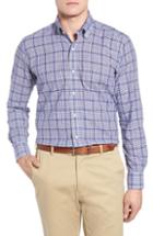 Men's Peter Millar Collection Seabound Chambray Plaid Sport Shirt - Blue