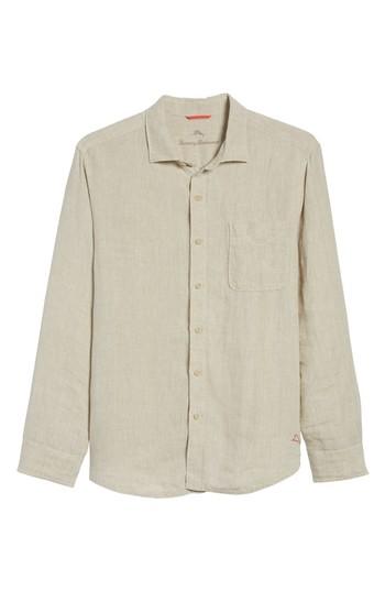 Men's Tommy Bahama Seaspray Breezer Standard Fit Linen Sport Shirt, Size - Brown