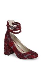 Women's 1.state Makal Flared Heel Wraparound Pump .5 M - Burgundy