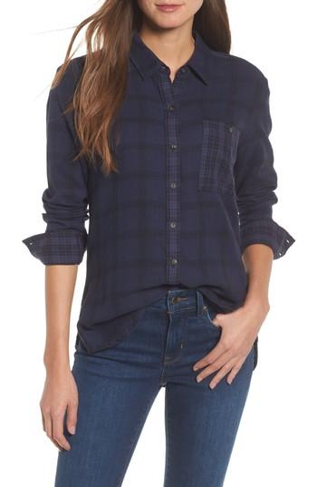 Women's Lucky Brand Plaid Pocket Shirt - Blue