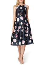 Women's Tahari Print Mikado Midi Dress - Blue
