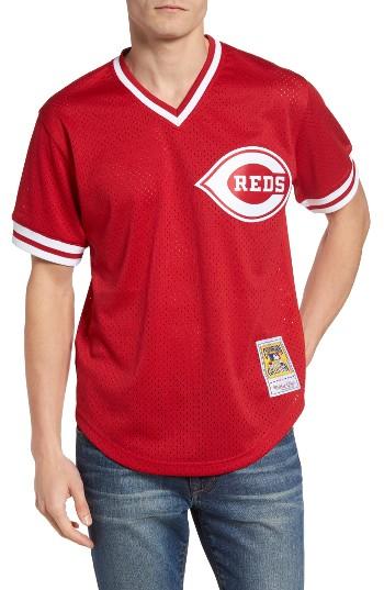 Men's Mitchell & Ness Barry Larkin Cincinatti Reds Authentic Mesh Jersey