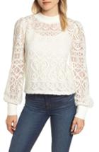 Women's 1.state Lace Detail Crop Top - White